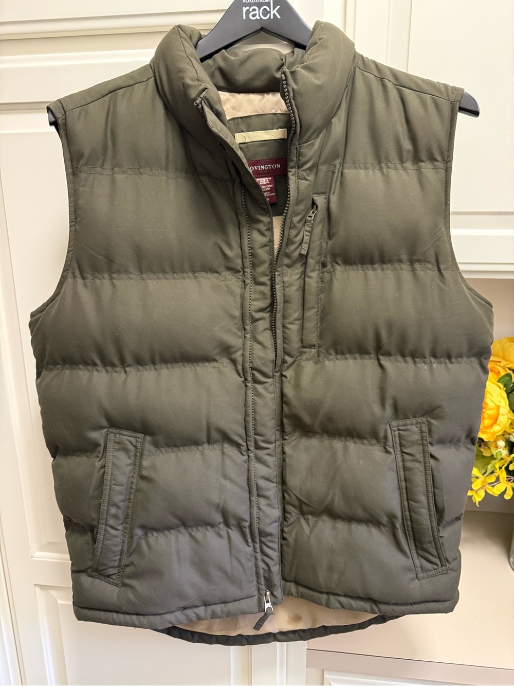 Covington Olive Quilted Puffer Vest